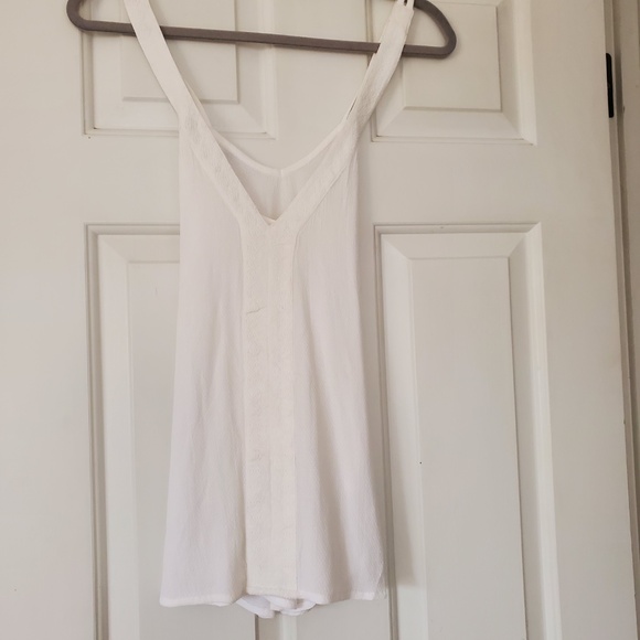ROXY White Textured Viscose Hi Low Strappy Tunic Top SMALL - Picture 1 of 5